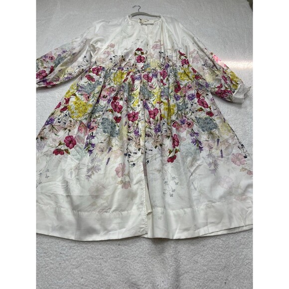 Anthropologie Let Me Be Midi Dress Long Sleeve V Neck Ivory Floral Preppy 3X NWT - Picture 2 of 15